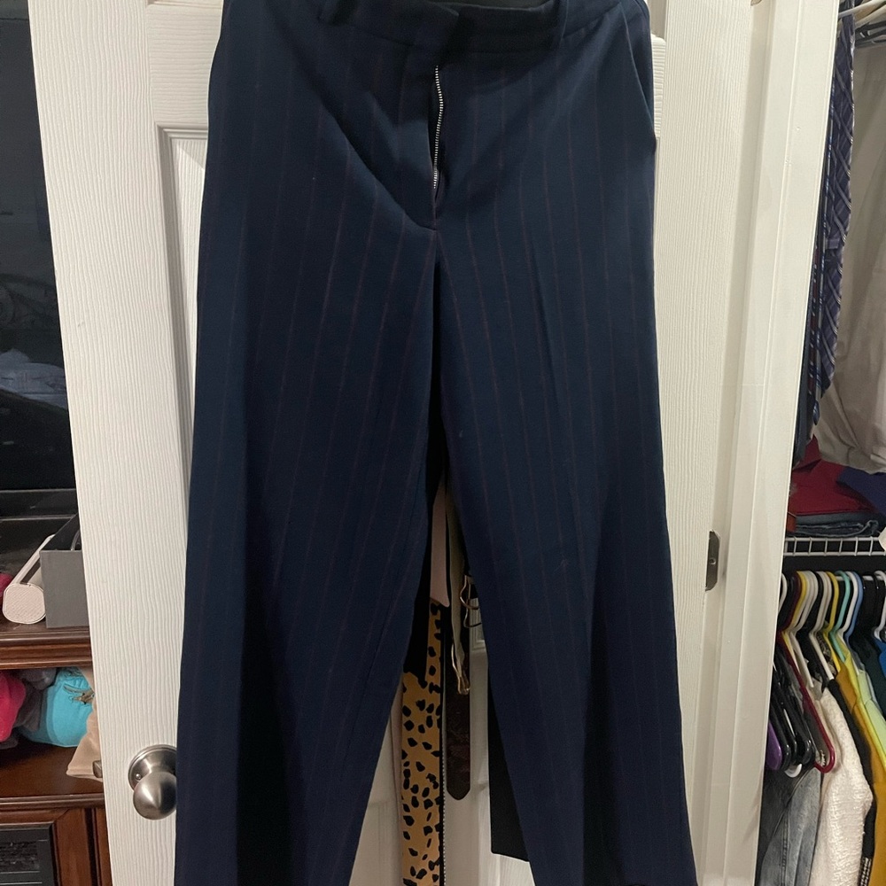 Babaton Navy and Red Striped Trousers